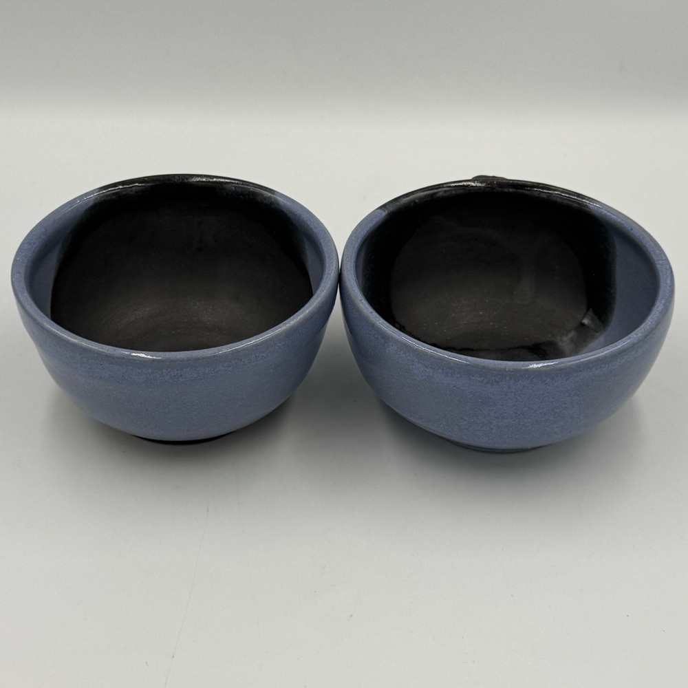 M. Ray Stoneware 2 Toned Hand-thrown Coffee Mugs - Picture 3 of 6